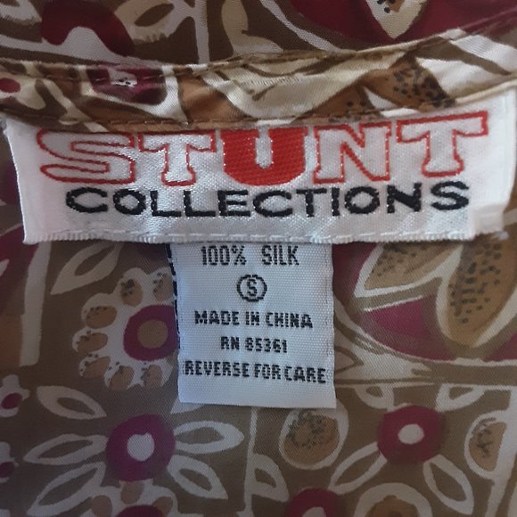 Vintage Stunt Collections Tan 100% Silk Sleeveless Blouse Tank Top Size Small - Picture 10 of 12